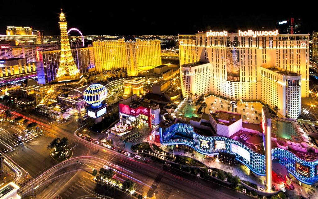 Las Vegas Strip Amerika bij nacht